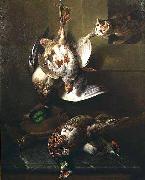Francois Desportes A Cat Attacking Dead Game oil painting reproduction